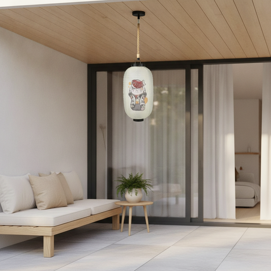 Japanese Hanging Paper Lantern — Waterproof Decorative Lantern for Outdoor Garden & Patio