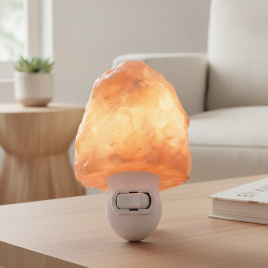 Natural Himalayan Salt Crystal Night Light Hand Carved Warm Glow