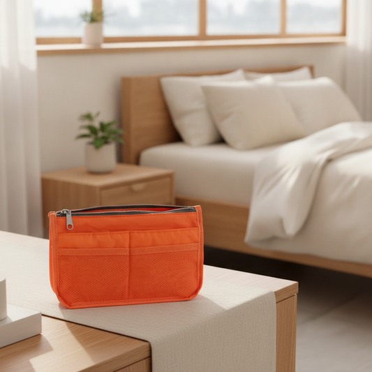 Large Makeup Bag with Double Zipper — Multi-Compartment Travel Toiletry Organizer for Women
