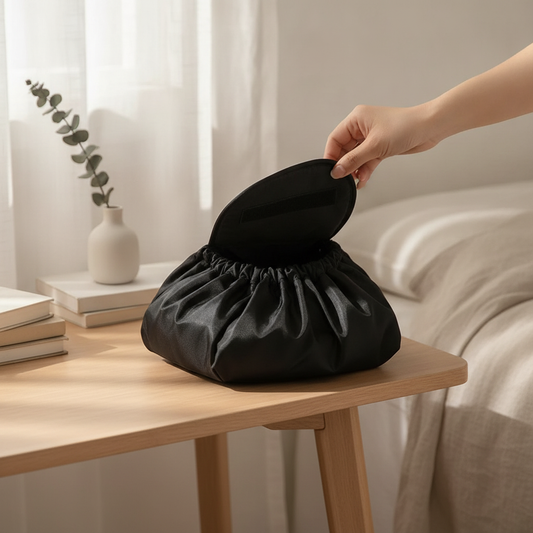 Drawstring Makeup Bag — Travel Cosmetic Storage Pouch & Organizer for Women