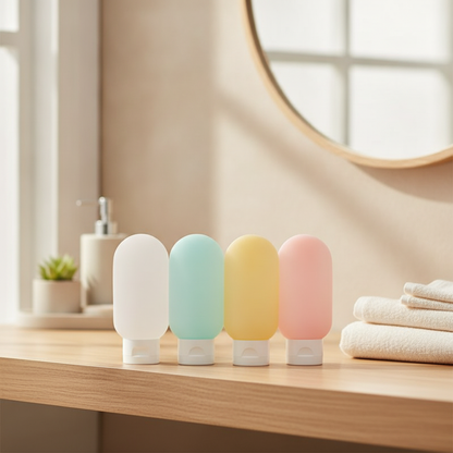 Refillable Travel Bottles Set — 4× 60ml Squeeze Tubes for Lotion & Toiletries
