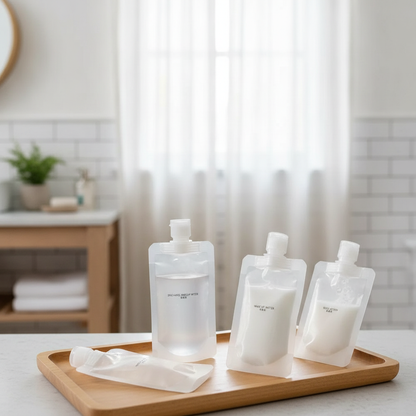 Refillable Travel Squeeze Bottles — 5× Leak-Proof Pouches for Shampoo, Lotion & Toiletries