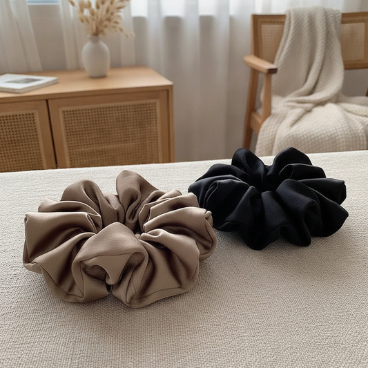 Silky Satin Scrunchies for Women — Soft Elastic Hair Ties for Ponytails & Buns
