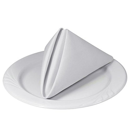 Set of 12 White Dinner Napkins — Restaurant-Grade 45x45cm Linens