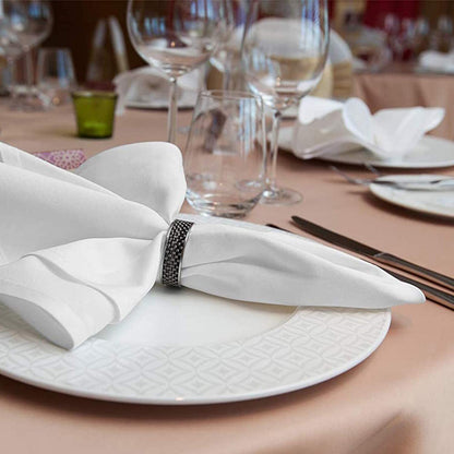 Set of 12 White Dinner Napkins — Restaurant-Grade 45x45cm Linens