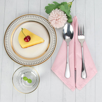 Set of 12 Cotton Linen Cloth Napkins — 40x40cm Reusable Dinner Set