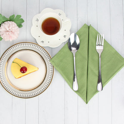 Set of 12 Cotton Linen Cloth Napkins — 40x40cm Reusable Dinner Set