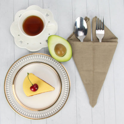 Set of 12 Cotton Linen Cloth Napkins — 40x40cm Reusable Dinner Set