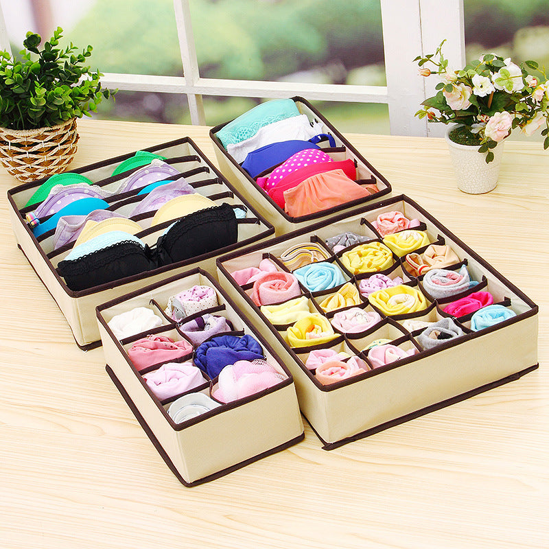 Foldable Drawer Organizer Set for Underwear, Socks & Bras
