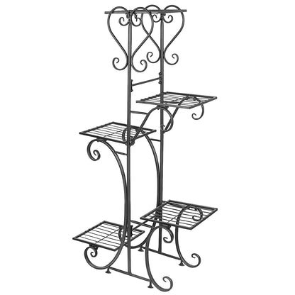 5-Tier Tall Metal Plant Stand Scrollwork Indoor Flower Shelf