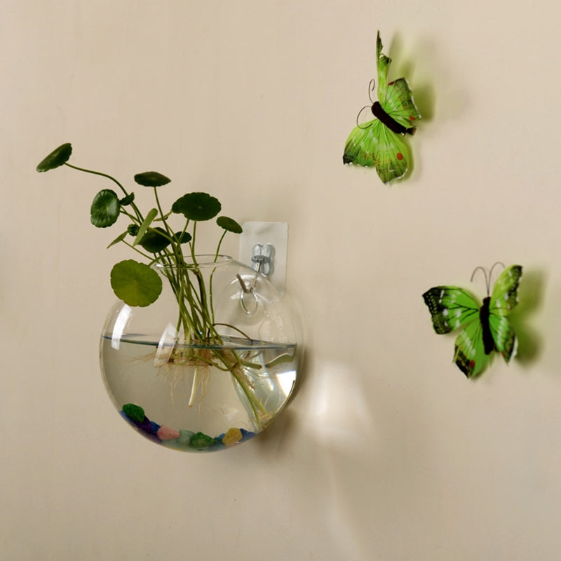 Glass Wall Hanging Planter, Hydroponic Terrarium Bubble Vase