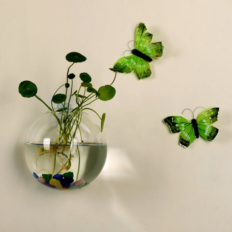 Glass Wall Hanging Planter, Hydroponic Terrarium Bubble Vase