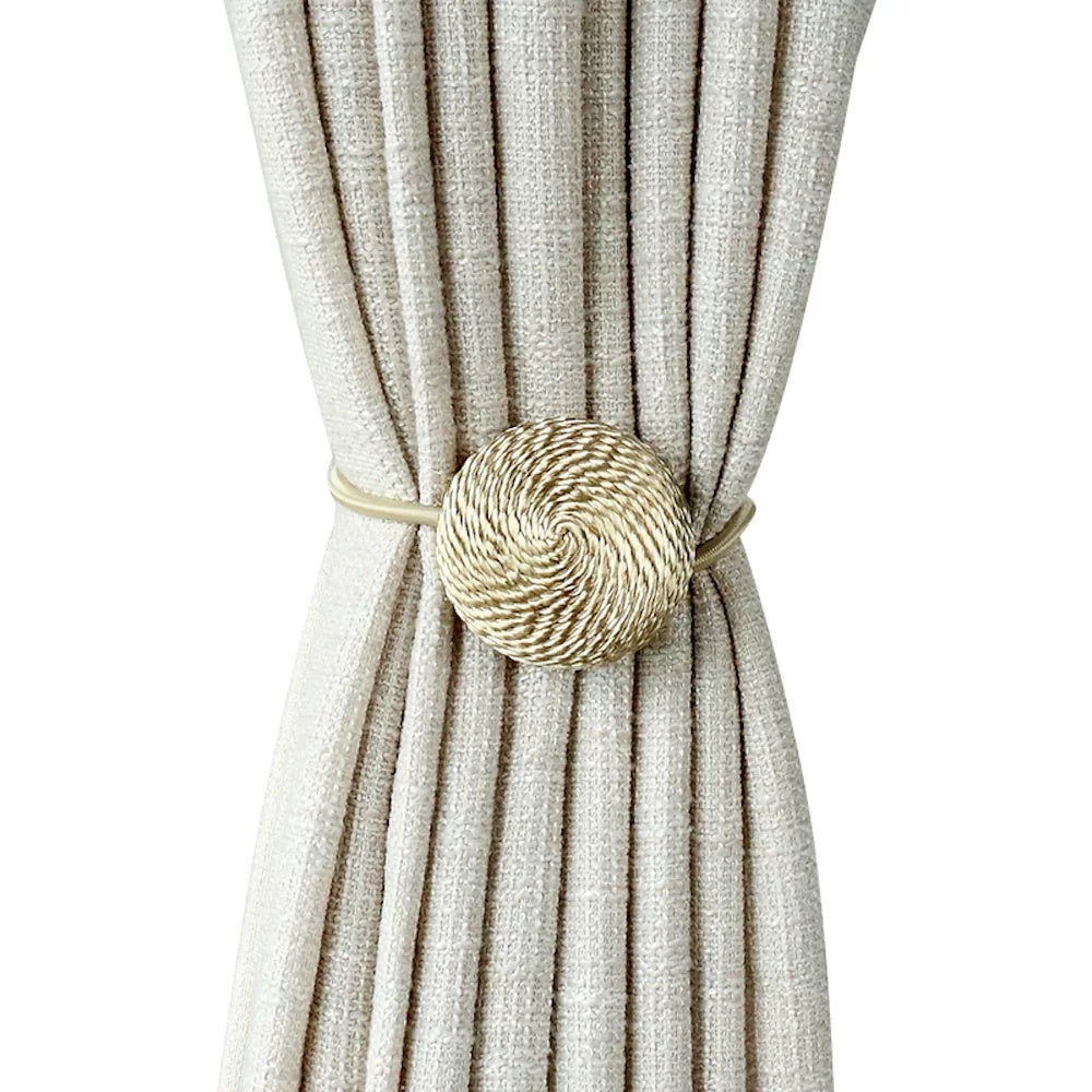 Magnetic Curtain Tieback Modern Woven Rope Holdback Buckle