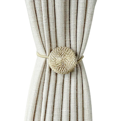 Magnetic Curtain Tieback Modern Woven Rope Holdback Buckle