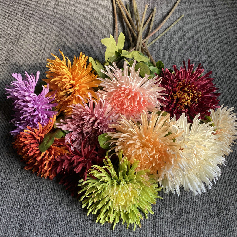Artificial Spider Chrysanthemum Stem — 73cm Faux Silk Flower