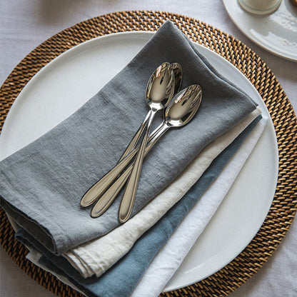 Set of 4 Pure Linen Napkins — Soft 40x40cm Reusable Dinner Cloth