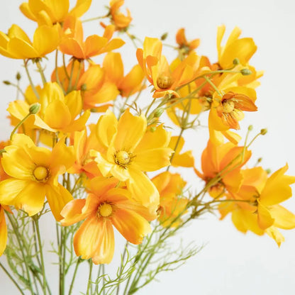 Artificial Cosmos Flowers Branch — Faux Silk Wildflower Stem