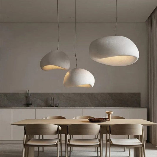 Nordic Wabi-Sabi Pebble Pendant Light for Dining Rooms