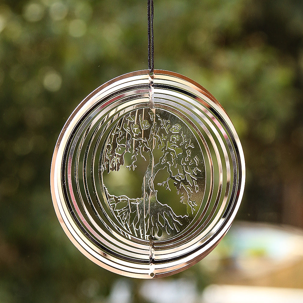 Tree of Life 3D Wind Spinner Rotating Hanging Garden Sun Catcher