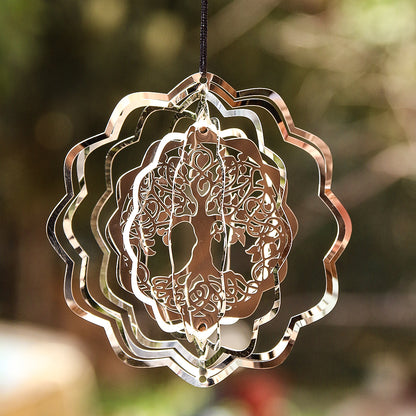 Tree of Life 3D Wind Spinner Rotating Hanging Garden Sun Catcher