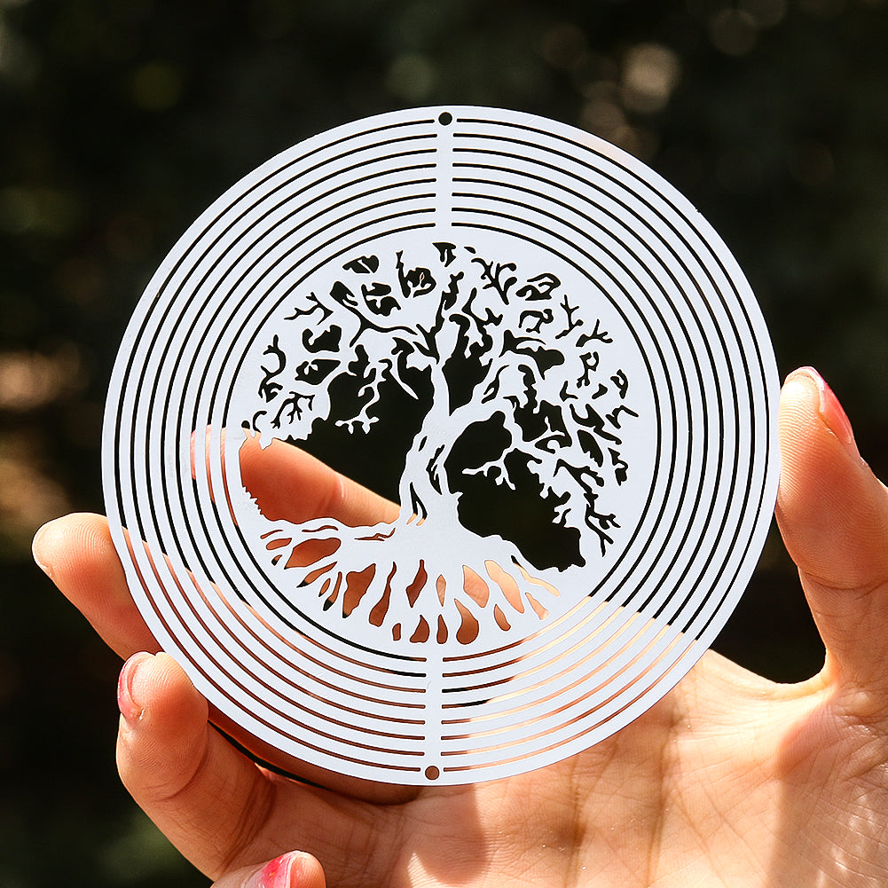 Tree of Life 3D Wind Spinner Rotating Hanging Garden Sun Catcher
