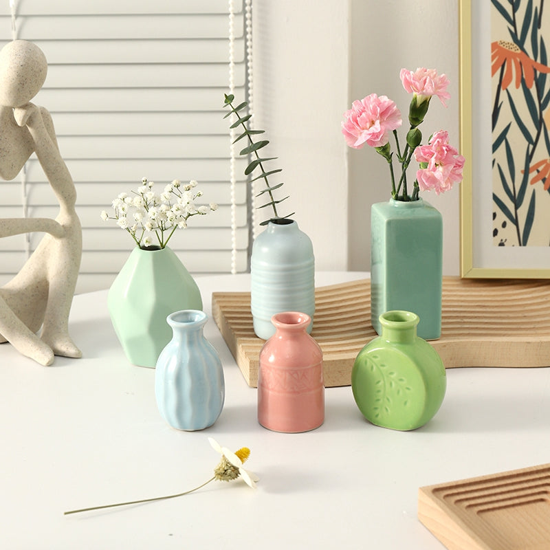 Mini Ceramic Bud Vase - Pastel Hydroponic Flower & Plant Vases