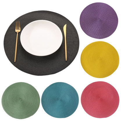 Round Woven Placemats — Heat-Resistant Table Mats, Many Colors
