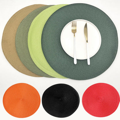 Round Woven Placemats — Heat-Resistant Table Mats, Many Colors