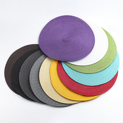 Round Woven Placemats — Heat-Resistant Table Mats, Many Colors