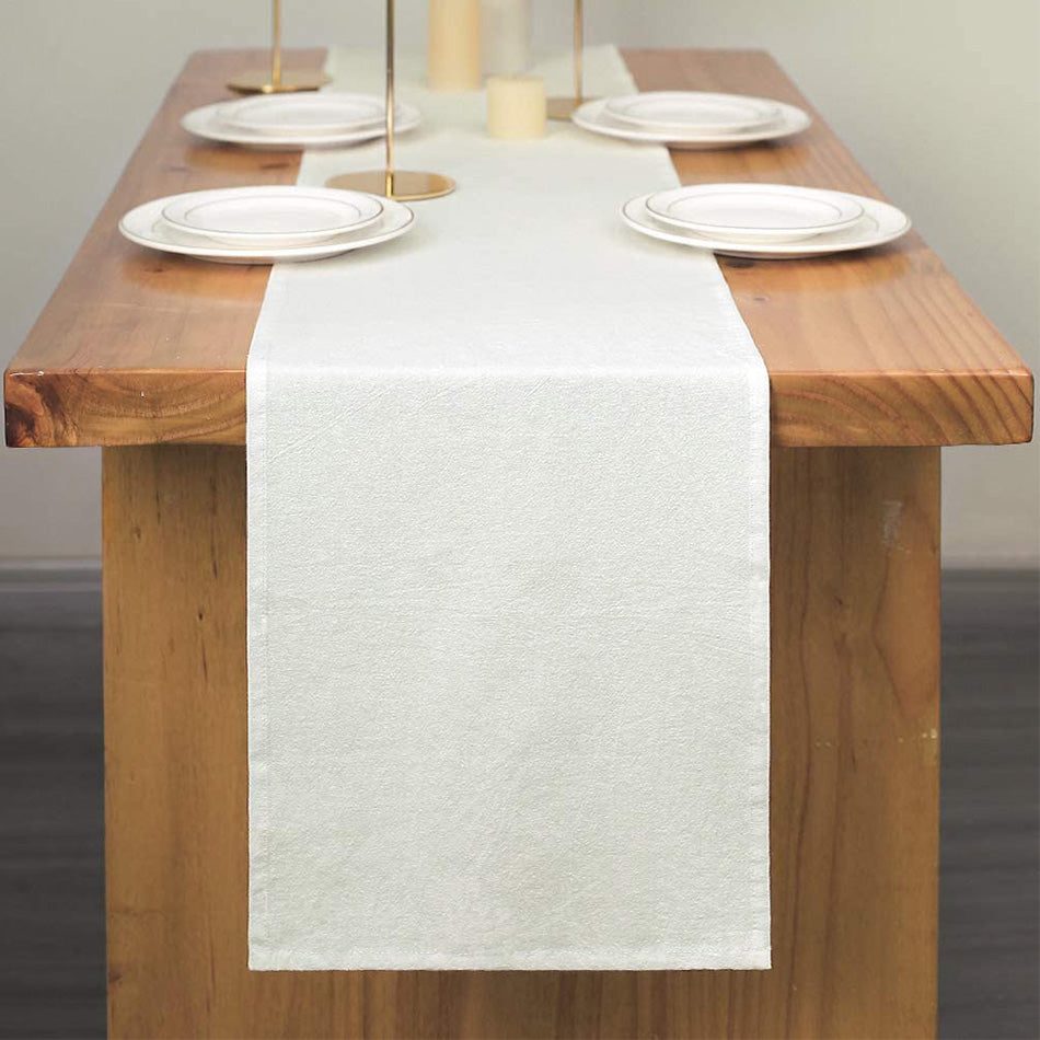 Solid Cotton Table Runner, Simple Elegant Ivory Dining Décor