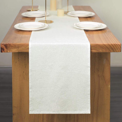 Solid Cotton Table Runner, Simple Elegant Ivory Dining Décor