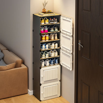 Tall Stackable Shoe Cabinet, Modular Cubby Storage Organizer
