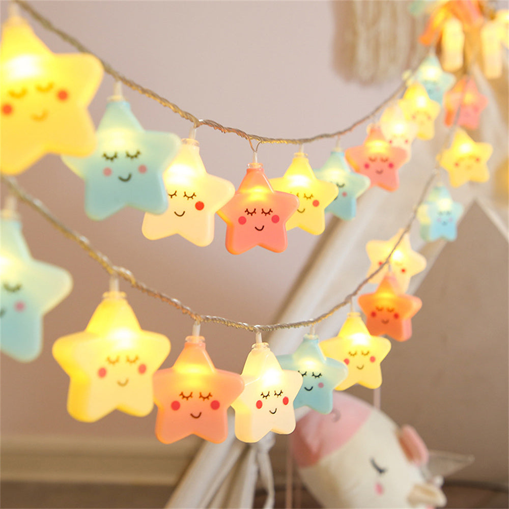 Cloud & Star LED Fairy String Lights, USB Cute Kids Room Night Lights