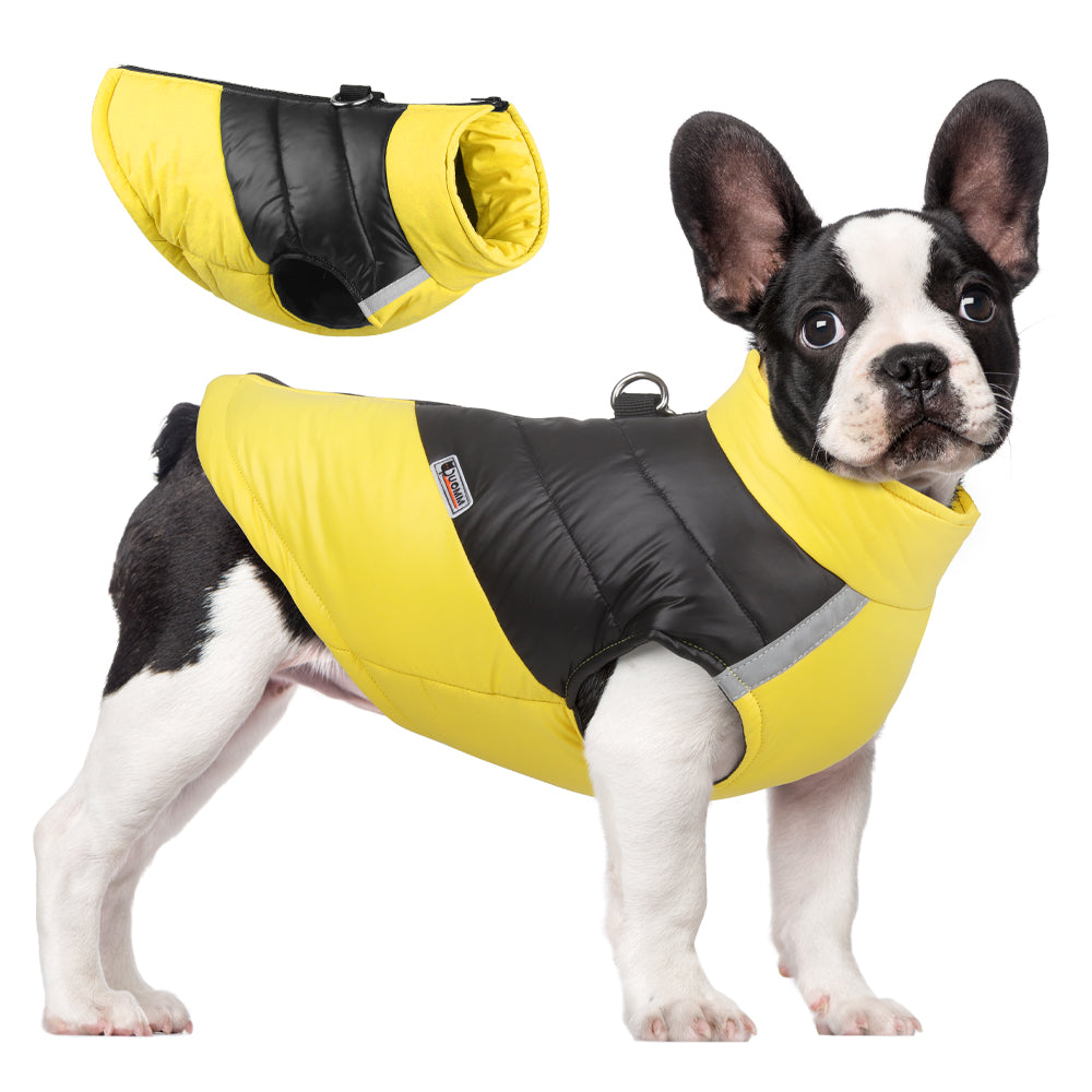 Waterproof Winter Dog Coat - Warm Padded Pet Jacket with Reflective Tr