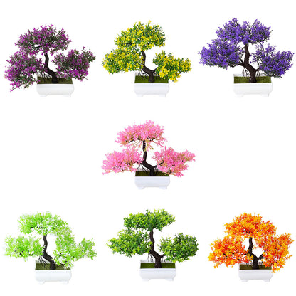 Artificial Bonsai Tree - Faux Potted Plant for Desk & Home Decor