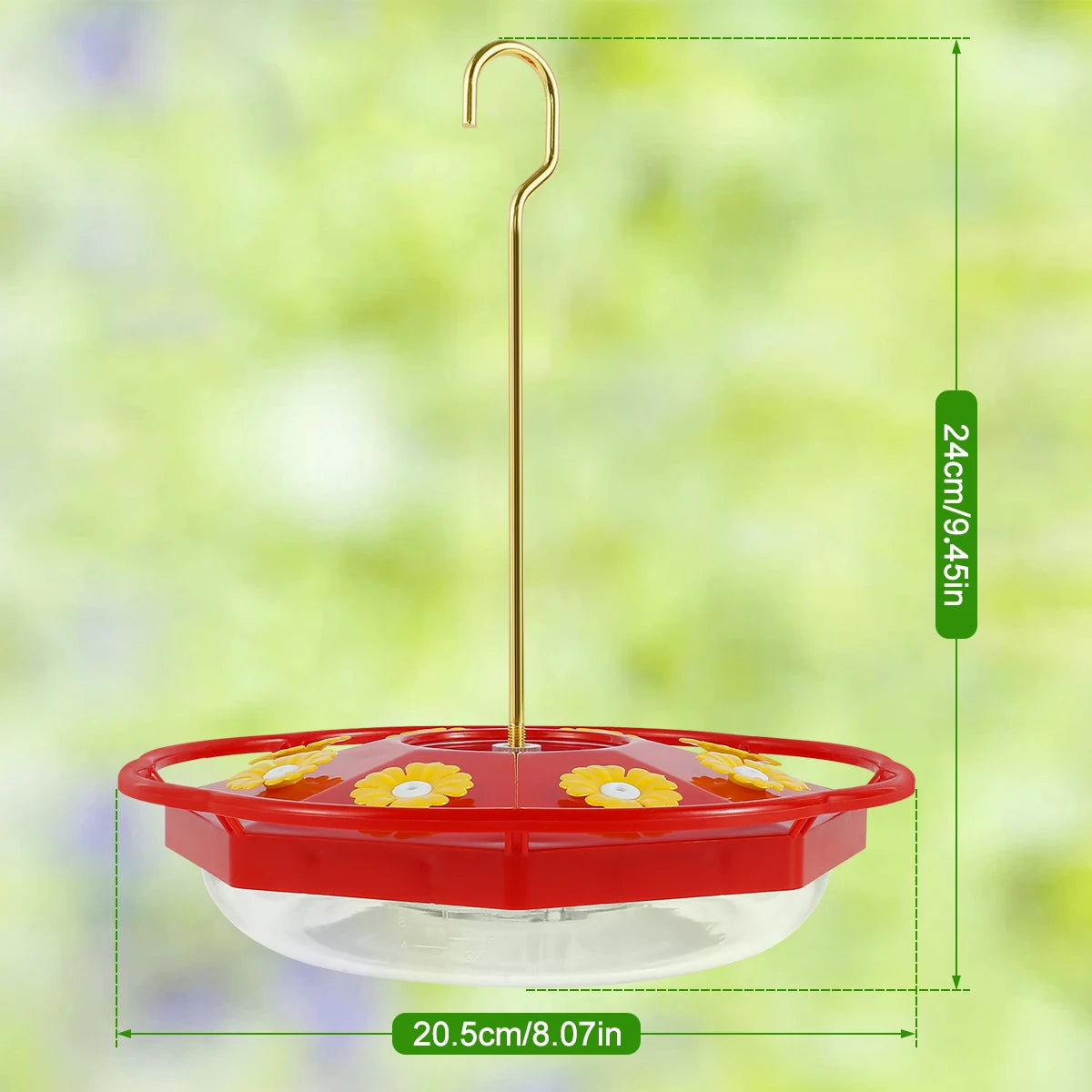 Hummingbird Feeder, 8-Port Hanging Bird Feeder with Built-In Ant Moat