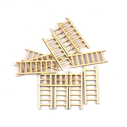 Mini Wooden Ladders for Crafts, 20-Pack DIY Dollhouse Embellishments