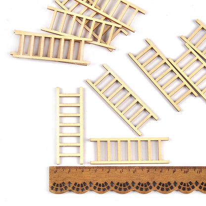 Mini Wooden Ladders for Crafts, 20-Pack DIY Dollhouse Embellishments