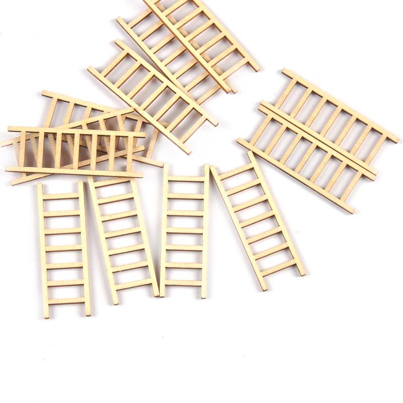 Mini Wooden Ladders for Crafts, 20-Pack DIY Dollhouse Embellishments