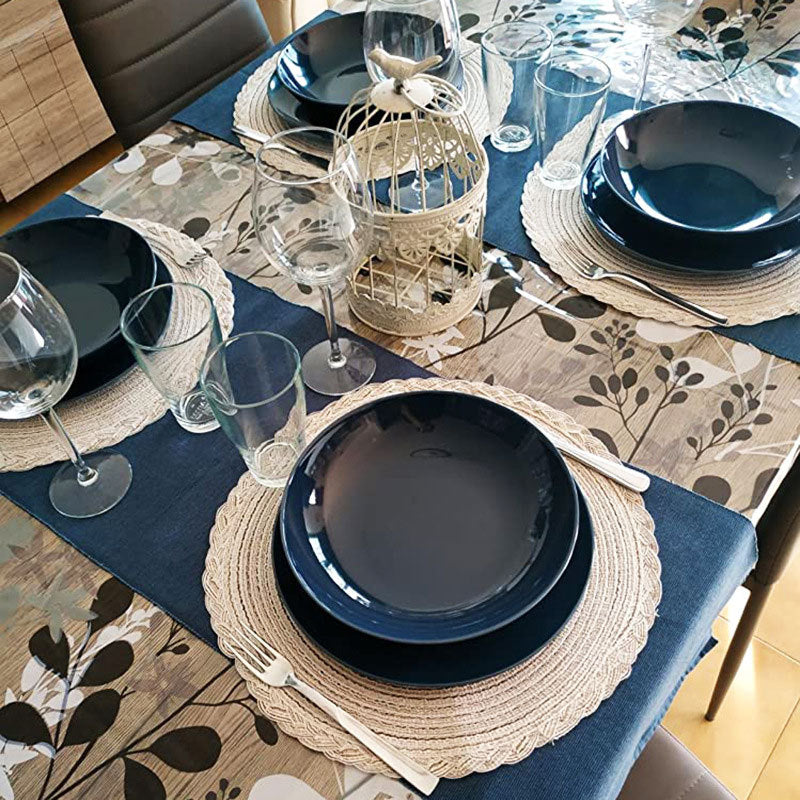 Woven Round Placemats with Coasters — Heat-Insulating Table Mats