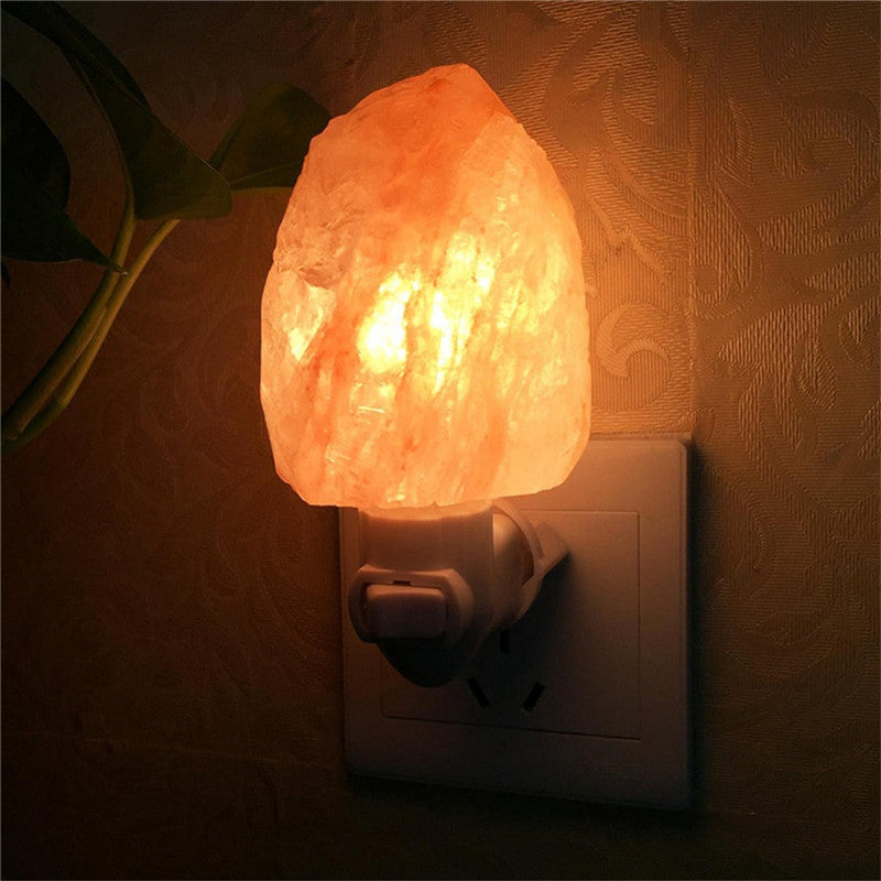 Natural Himalayan Salt Lamp Night Light, Warm Crystal Rock Glow