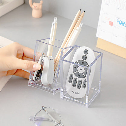 Clear Acrylic Makeup Brush Holder, 3-Slot Cosmetic Organizer