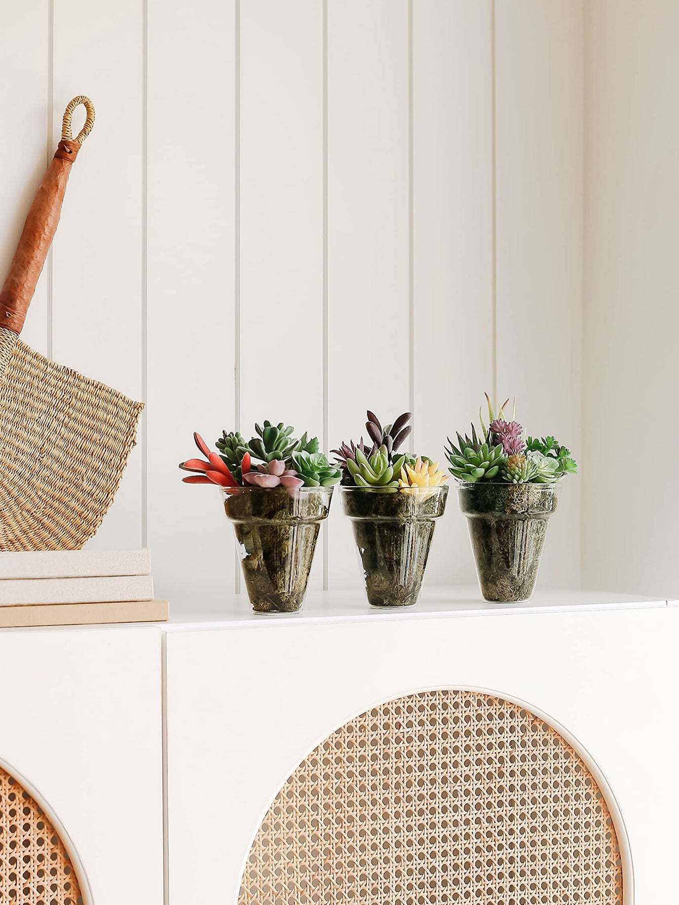 Double-Flocked Artificial Succulents, Realistic Faux Plant Picks