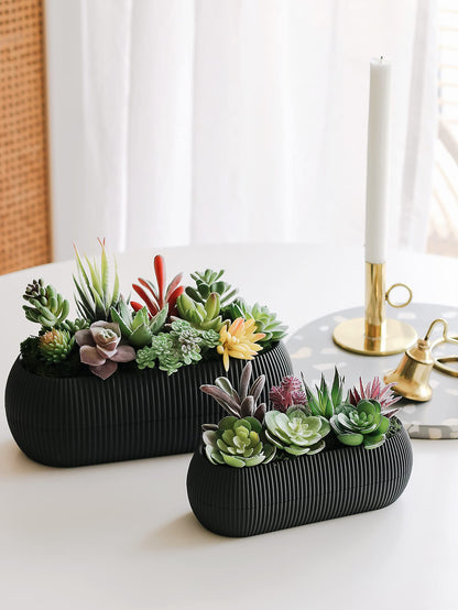 Double-Flocked Artificial Succulents, Realistic Faux Plant Picks