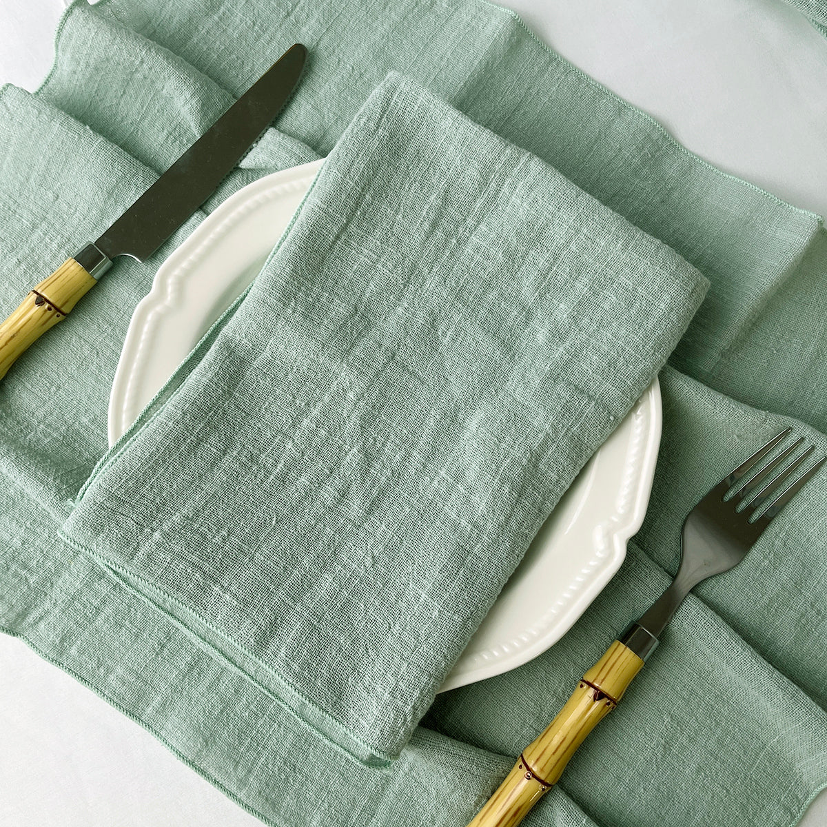 Set of 6 Cotton Gauze Cloth Napkins — Soft Wedding & Dinner Linens