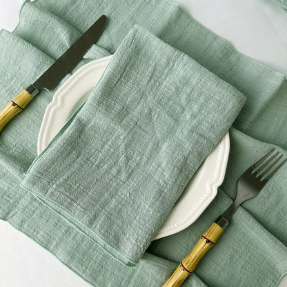 Set of 6 Cotton Gauze Cloth Napkins — Soft Wedding & Dinner Linens