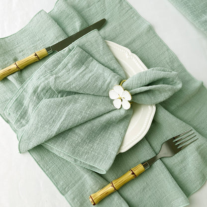 Set of 6 Cotton Gauze Cloth Napkins — Soft Wedding & Dinner Linens