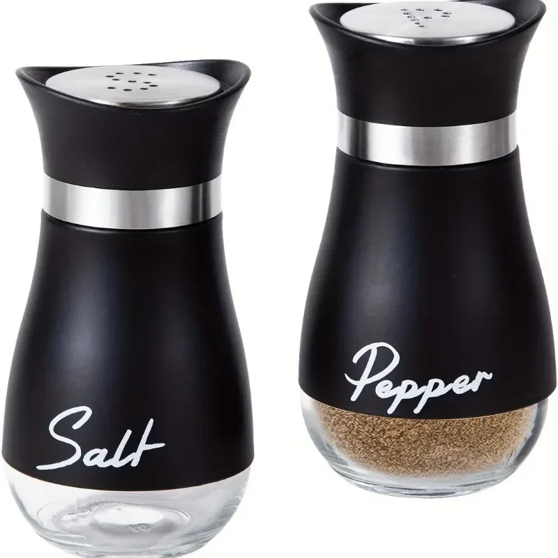 Salt & Pepper Shaker Set, Glass & Stainless Steel, 2 Pc