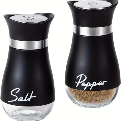 Salt & Pepper Shaker Set, Glass & Stainless Steel, 2 Pc