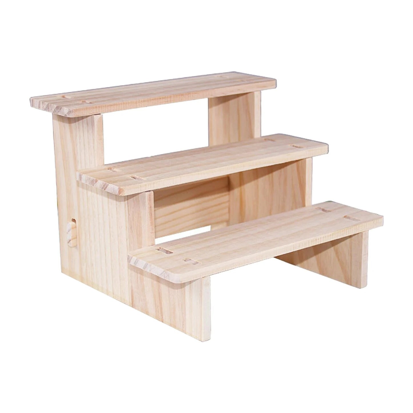 Tiered Wooden Display Riser Stand, 3-4 Step Shelf for Collectibles